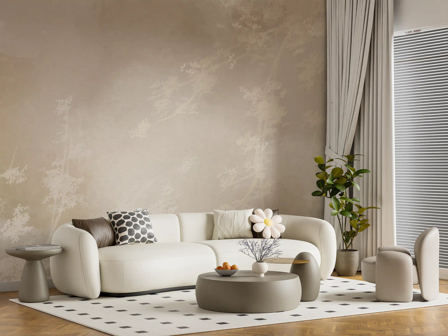 Ethereal Canopy Charm Misty Forest Abstract Landscape Wall Mural