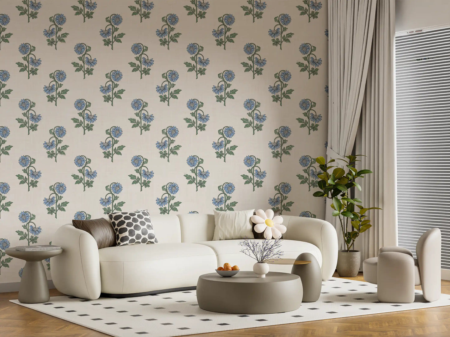 Azure Petal Harmony Wallpaper⁠