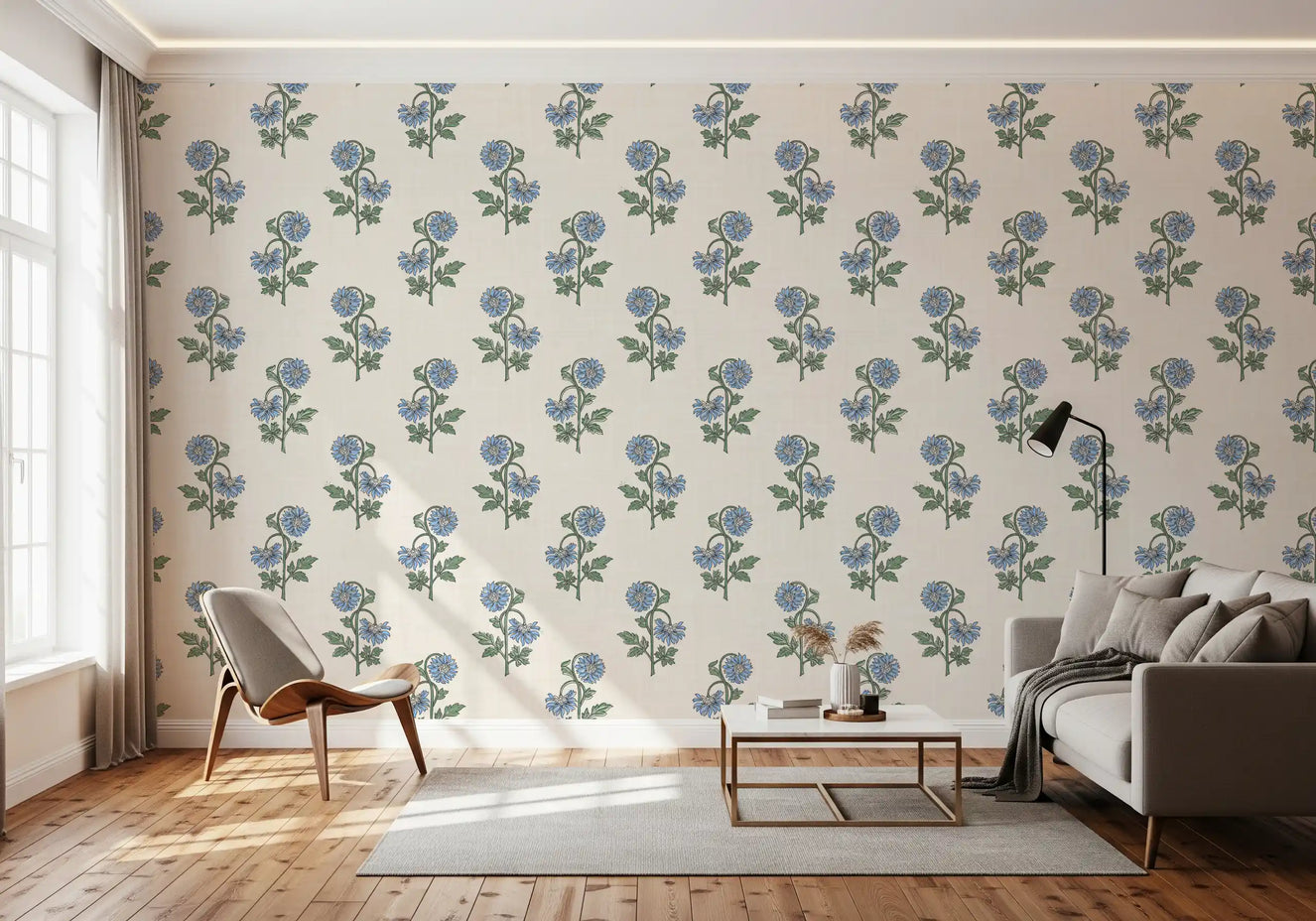 Azure Petal Harmony Wallpaper⁠