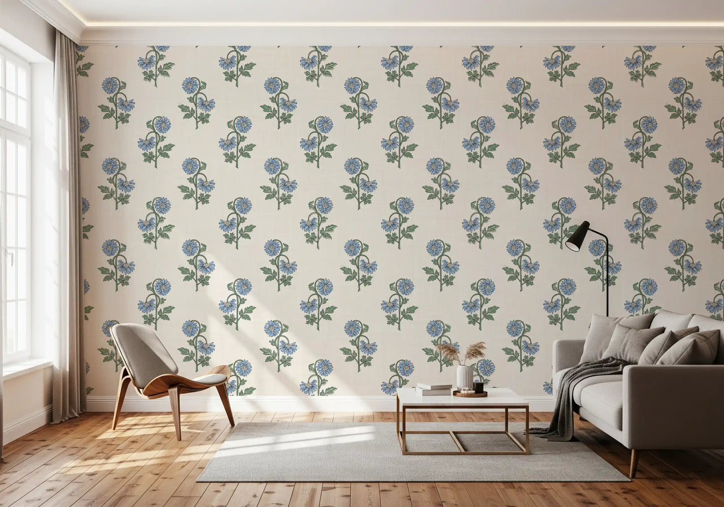Azure Petal Harmony Wallpaper⁠