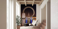 Long-exposure Thames view brightens a Entryway with the London Eye wall mural