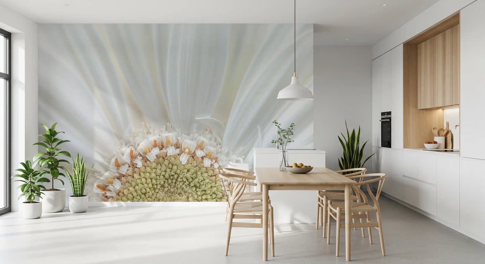 Fine ridges and folds detail every petal on this Petal Radiance wall mural
