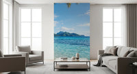 Turquoise shallows fade into deep ocean blue beyond the Tropical Beachside wall mural