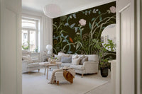 A pale mound grounds the grove where stems rise in this botanical wall mural