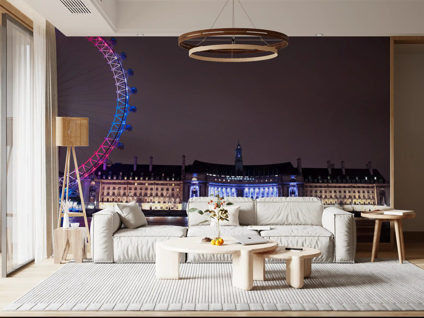 London Night Glow: Embankment Reflections Wall Mural