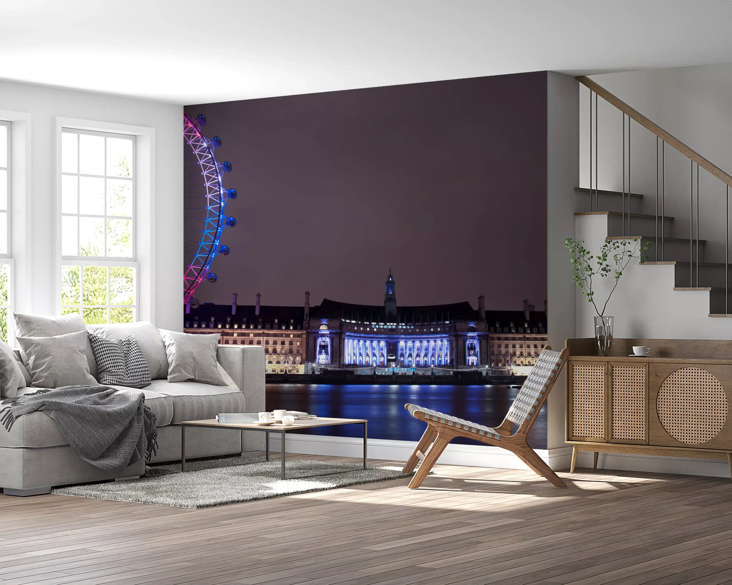 London Night Glow: Embankment Reflections Wall Mural