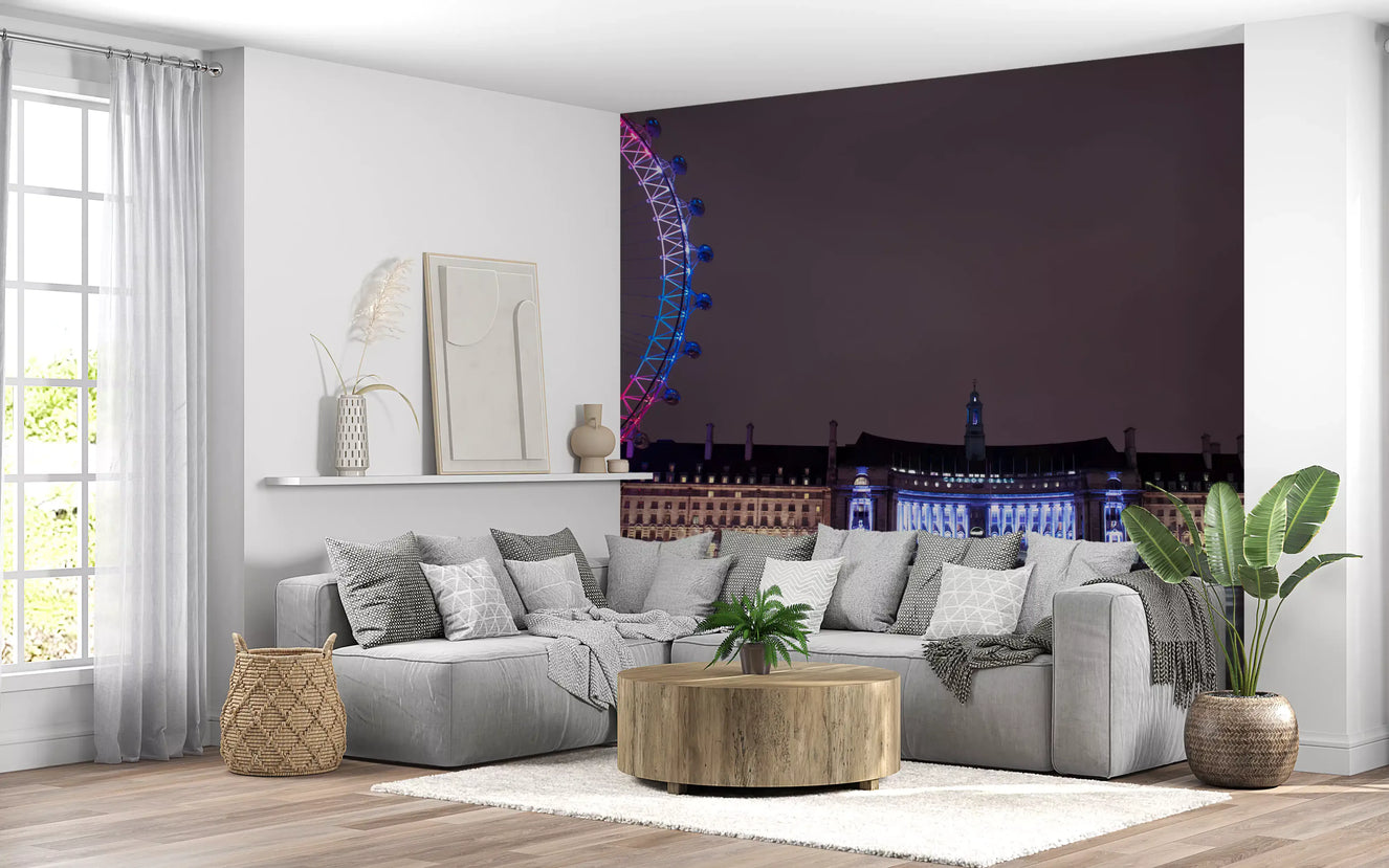 London Night Glow: Embankment Reflections Wall Mural