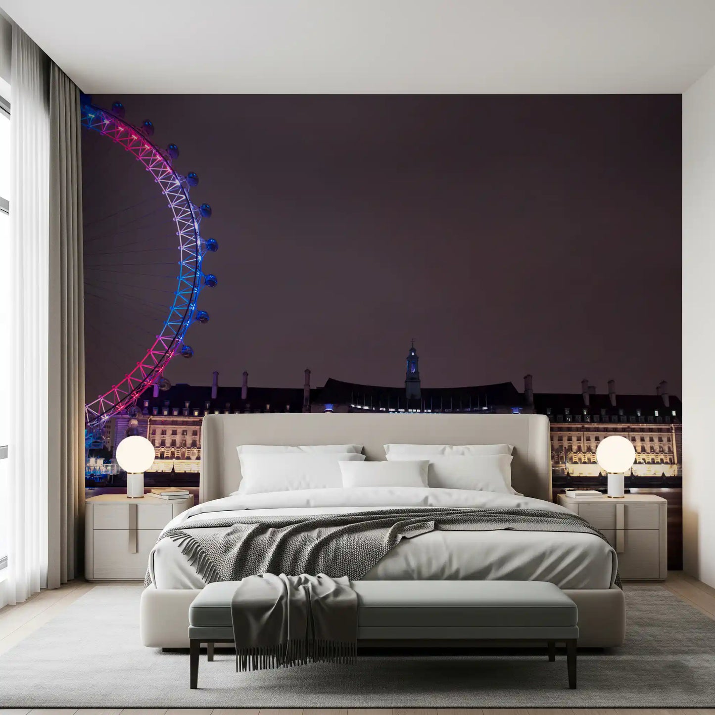 London Night Glow: Embankment Reflections Wall Mural