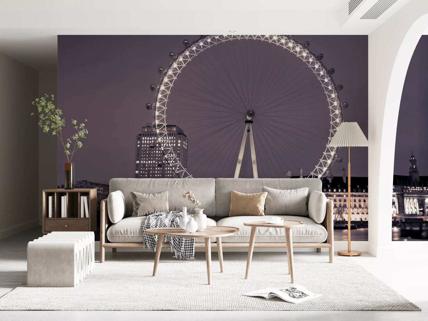 Thames mirrors city lights along the foreground of this Midnight Radiance wall mural.