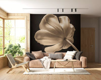 Underside view reveals fine veining across the Ethereal Tulip Bloom wall mural.