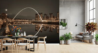 Archway of Light wall mural gives a living and dining room deep brown sepia tones