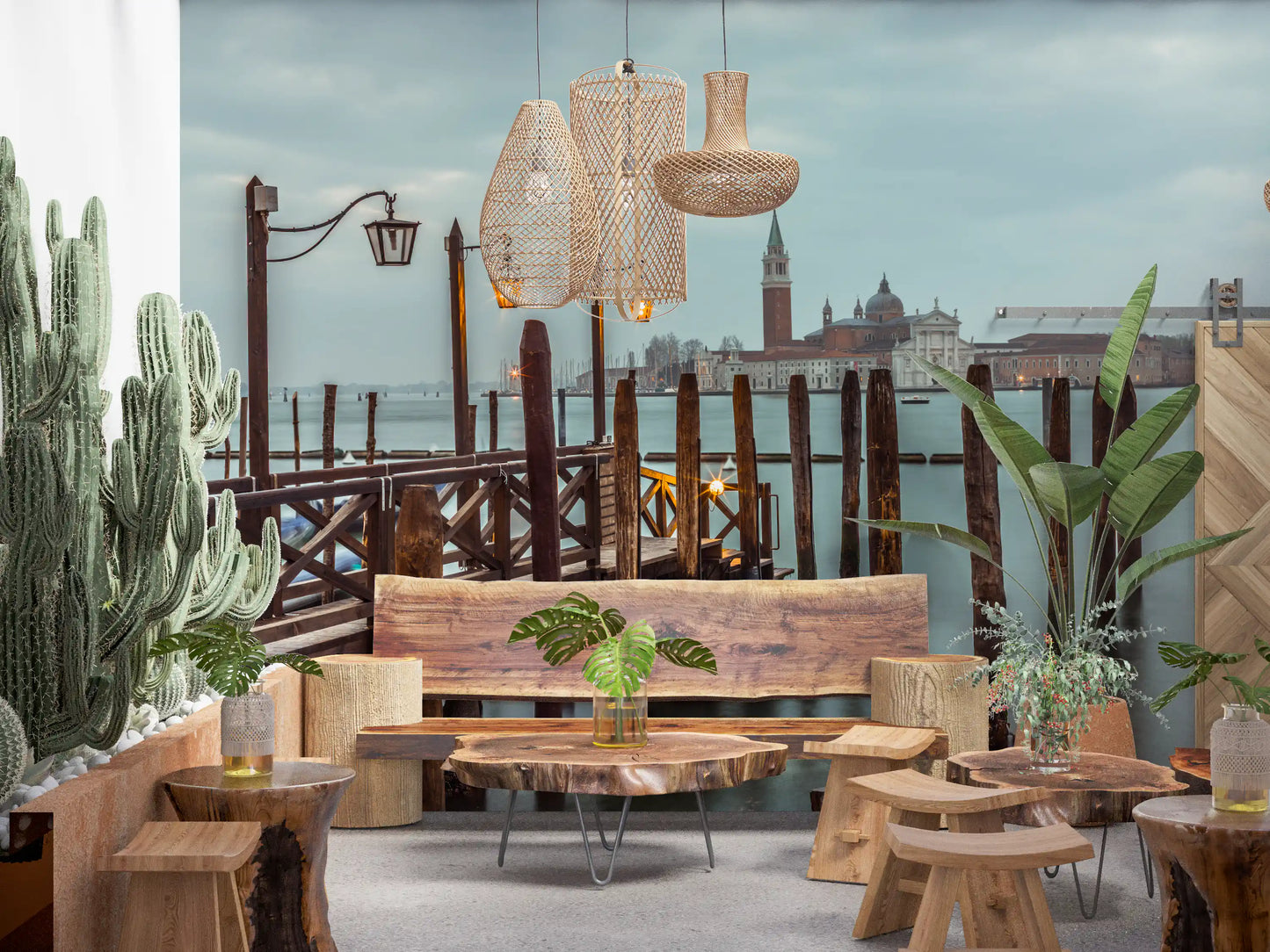 Domed basilica and slim campanile sit on the horizon in this Pier wall mural
