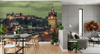 A grand Edinburgh skyline takes over the master Living and dining room this Castle wall mural.