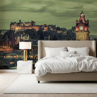 Historic Edinburgh fortress perches high above the city in this Castle wall mural piece.