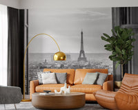 Slim hallway gains depth from this Parisian Window View wall mural and open shutter.
