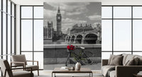 Big Ben dominates the London Love wall mural with a classic British outline.