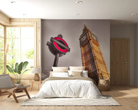 Gothic Parliament spires fade into cloudy haze inside the Golden Hour Contrast wall mural