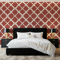 Tight even repeat fills the surface of a Textured Lattice Trellis wallpaper composition.
