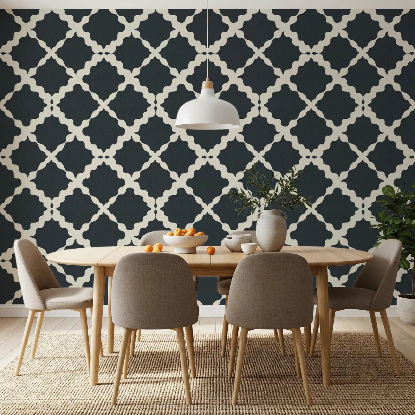 Textured Lattice Trellis Geometric Charcoal Minimalist Modern Wallpaper⁠