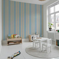 Continuous vertical columns form the Scalloped Serenity Stripes Wallpaper.