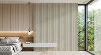 Light beige Bedroom displaying the vertical stripes pattern on the back wall