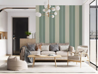 Beige Stripes Wallpaper in a quiet Living room setting.