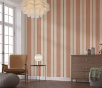 A bright Hallway displaying the Warm Sands & Terracotta Stripes Wallpaper