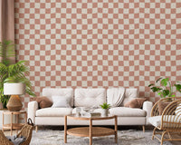 This Checker wallpaper showcases a rhythmic distortion across the repeated squares.