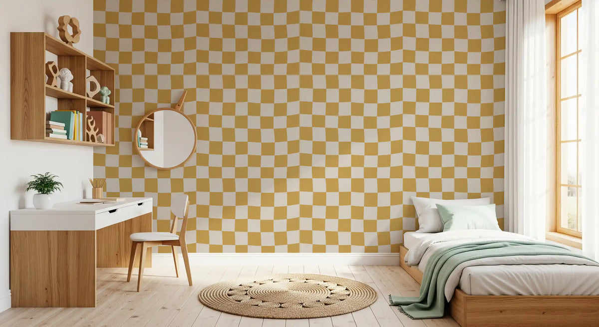 Checkerbaord Pattern Ripple Ripple Checkerboard Wallpaper Golden Square Motif Design