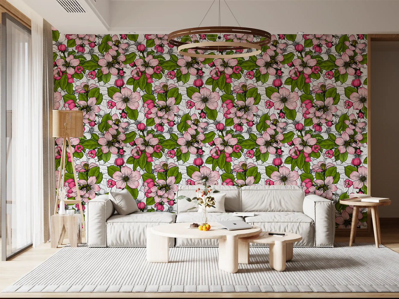Apple blossom on white 2 Wallpaper⁠