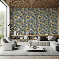 Vintage illustration styles dominate this Cornflowers Wallpaper composition completely.