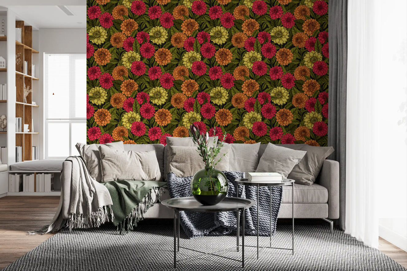 Dahlia garden Wallpaper⁠