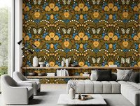 The Dollhouse garden, pansies, birds and butterflies Wallpaper the main Hallway.