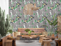 Graceful birds appear throughout this high quality textured wallpaper backdrop.