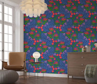 Tropical Tangle Floral Bird of Paradise Fuchsia Wallpaper delivers intricate leaf details.