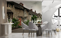The Timeless English Cottages wall mural an outdoor view for the Dining room.