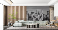 Living room define this Manhattan Monochrome Majesty wall mural.