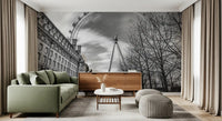 Smooth stones lead into the London Eye Monochrome Majesty wall mural.