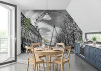 The London Eye Monochrome Majesty wall mural Kitchen and dining room 
