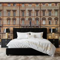 Stonework, shutters and central doorways shape a Grandeur Facade wall mural.