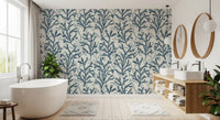 Watercolour twigs steady a Bathroom with this Painted Coraline wallpaper