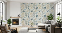 brushstrokes give life to oceanic motifs scattered on this Corals wallpaper.