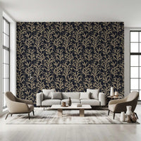 Coraline Sand Dark wallpaper with dense branching coral forms in sand tones