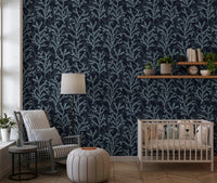 Ocean botanical structures dominate this intricate Dark wallpaper layout.