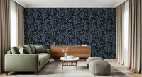 marine branches decorate the Living room Painted wallpaper flawlessly.