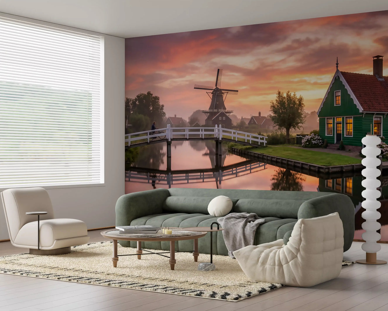 Canal Glow at Dawn Wall Mural
