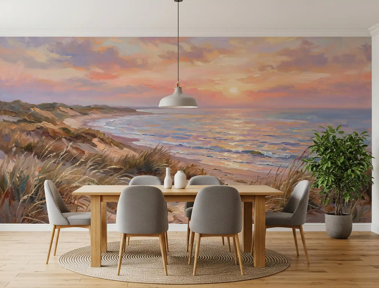 Dune Serenity at Golden Hour Wall Mural