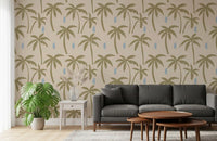 Palm Tree Wallpaper with beige background and soft tropical movement