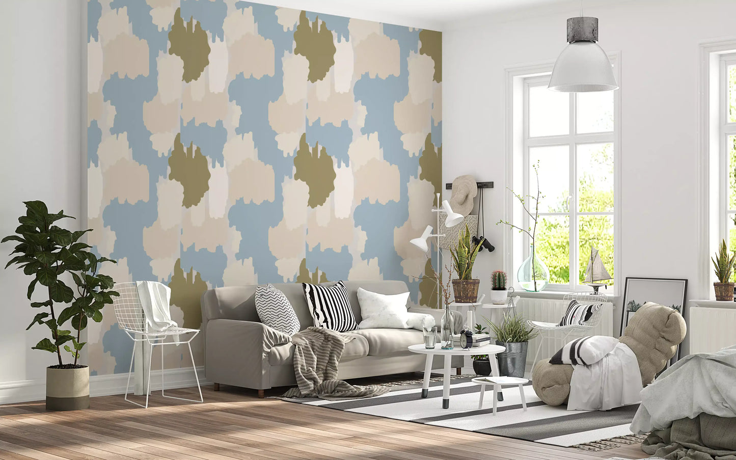 Coastal wallpaper with soft-edged pattern and calm abstract composition