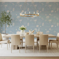 Tropical Icon Wallpaper with shell detail and relaxed coastal line artwork